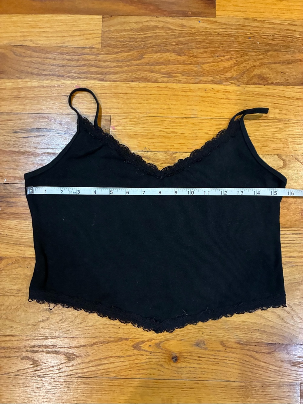 Hollister Black Lace Trim Ribbed Cami Tank